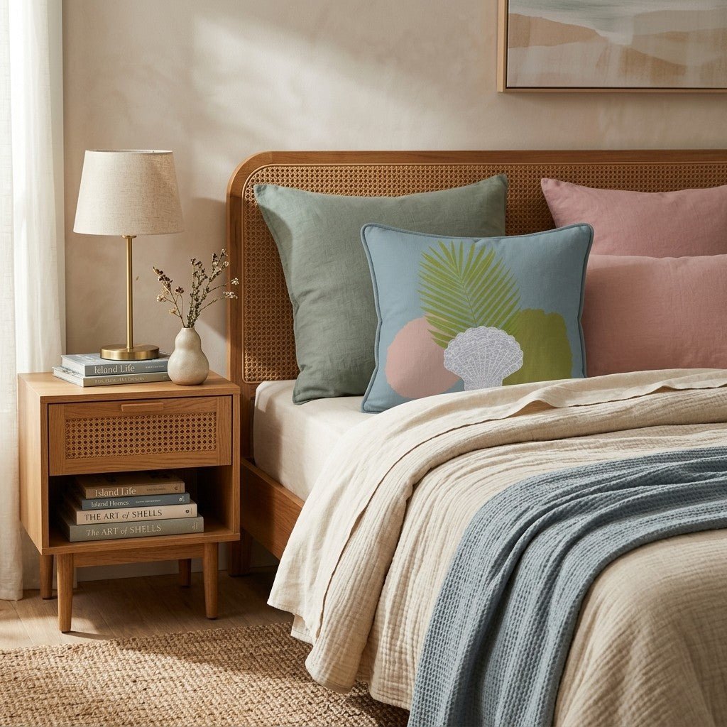 Seashell Happy Throw Pillow - Hillcroft Home