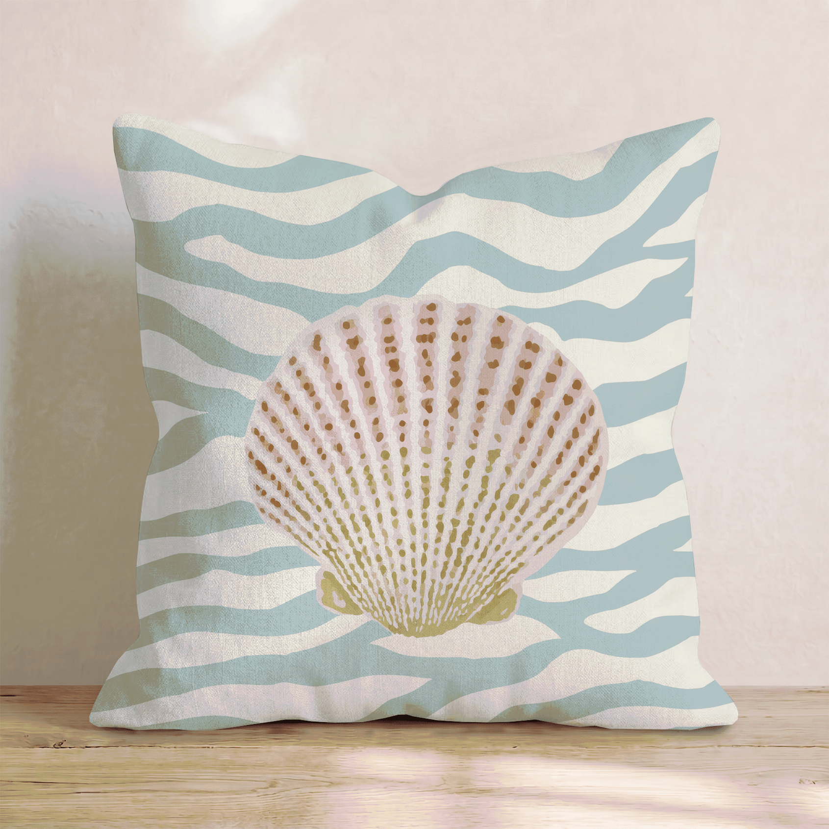 Seashell Summer Throw Pillow - Hillcroft Home