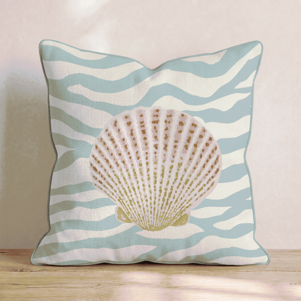 Seashell Summer Throw Pillow - Hillcroft Home