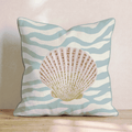 Seashell Summer Throw Pillow - Hillcroft Home