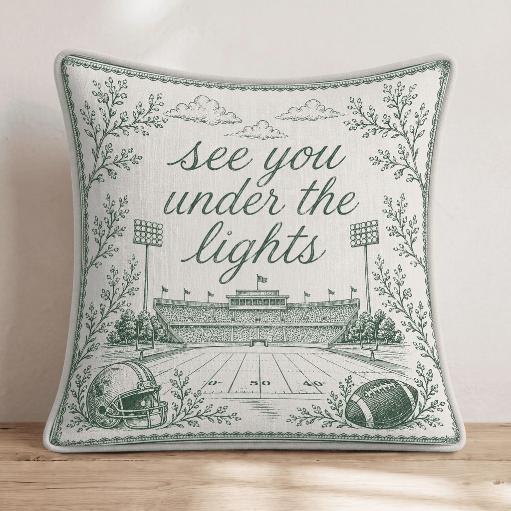 See You Under The Lights Throw Pillow - Hillcroft Home