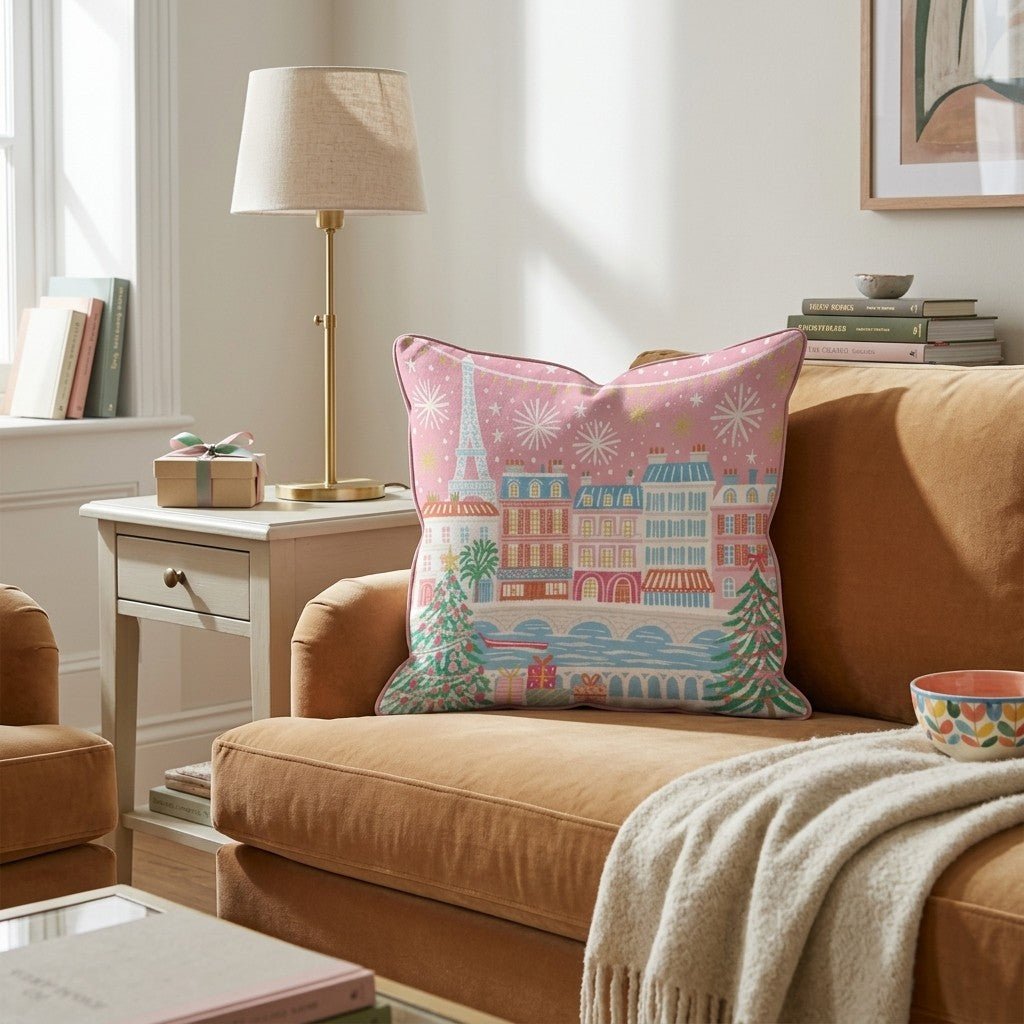Seine River Twilight Throw Pillow - Hillcroft Home