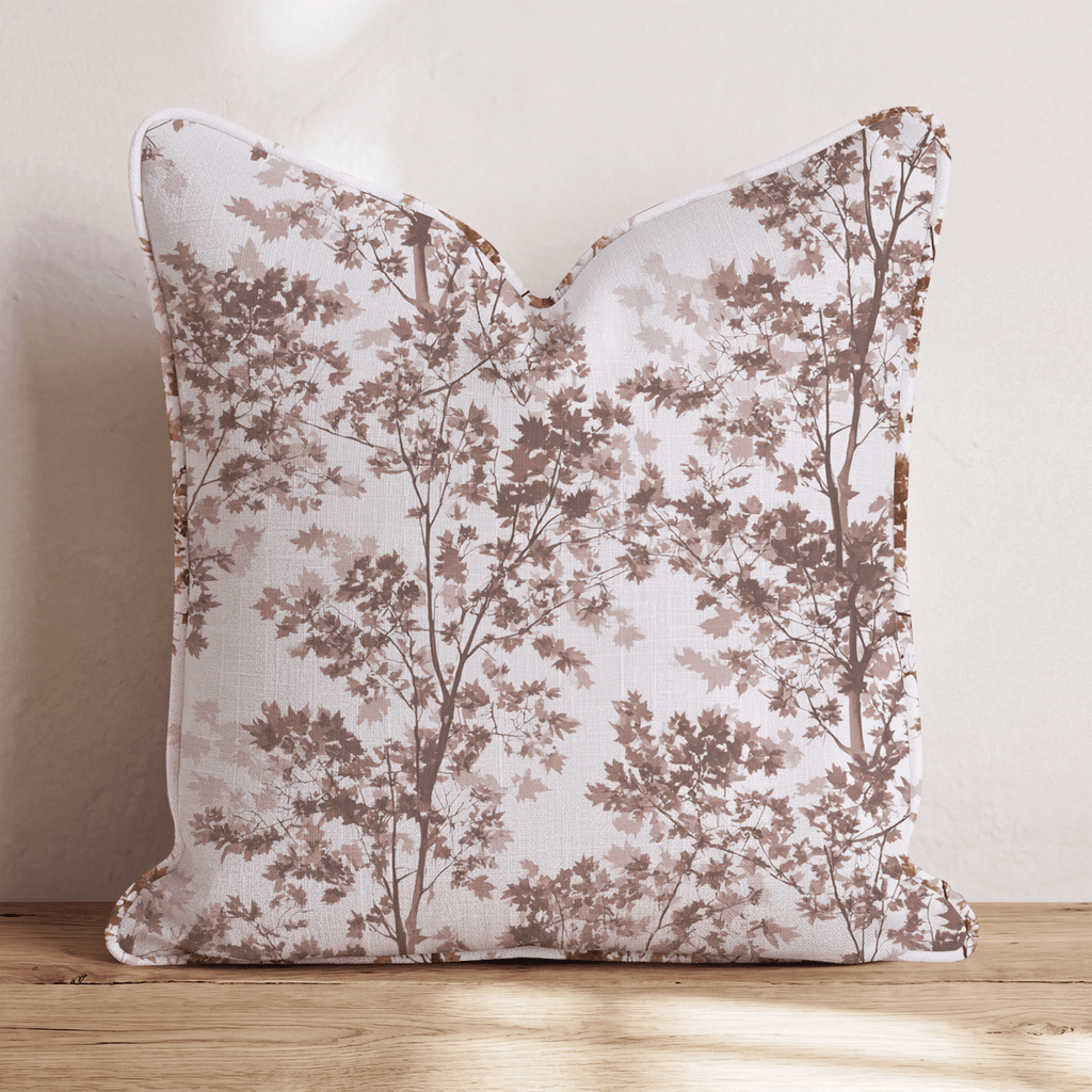 Sepia Maple Toile Throw Pillow - Hillcroft Home