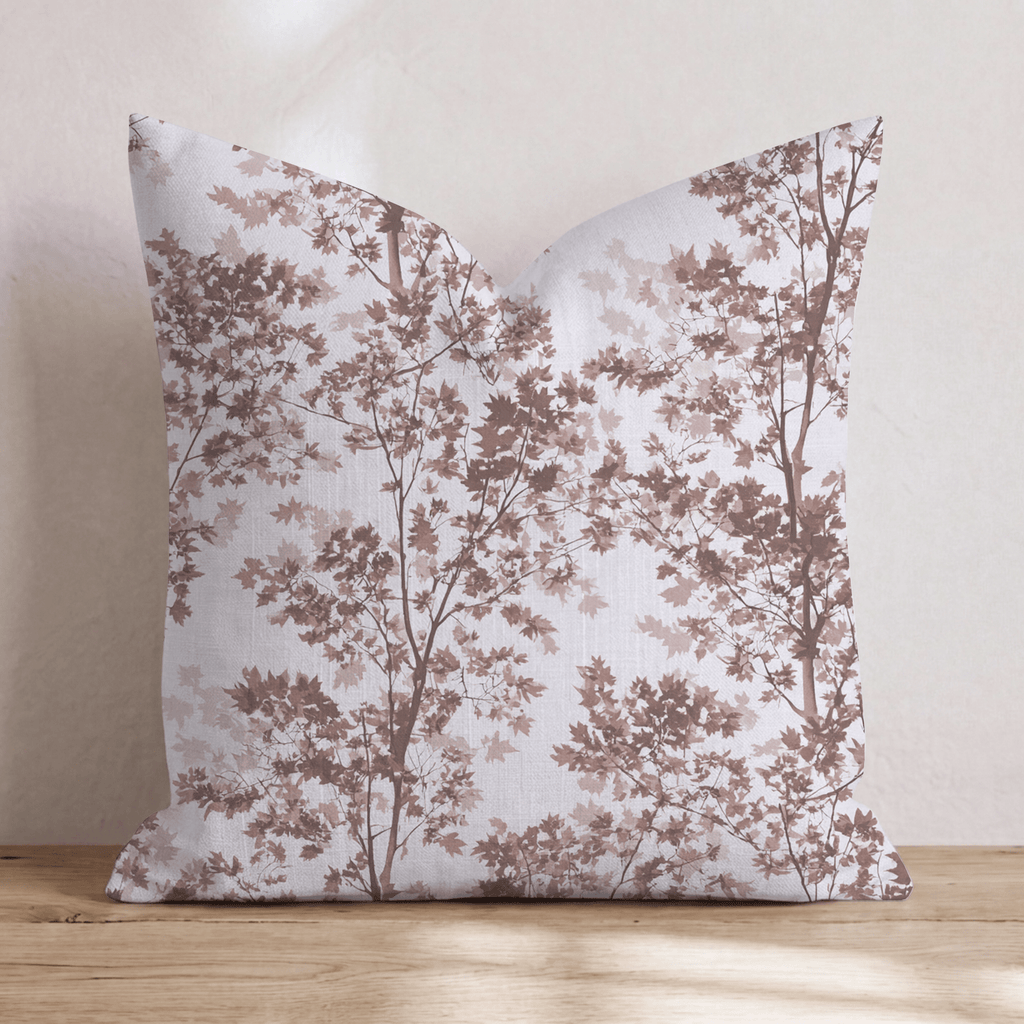 Sepia Maple Toile Throw Pillow - Hillcroft Home