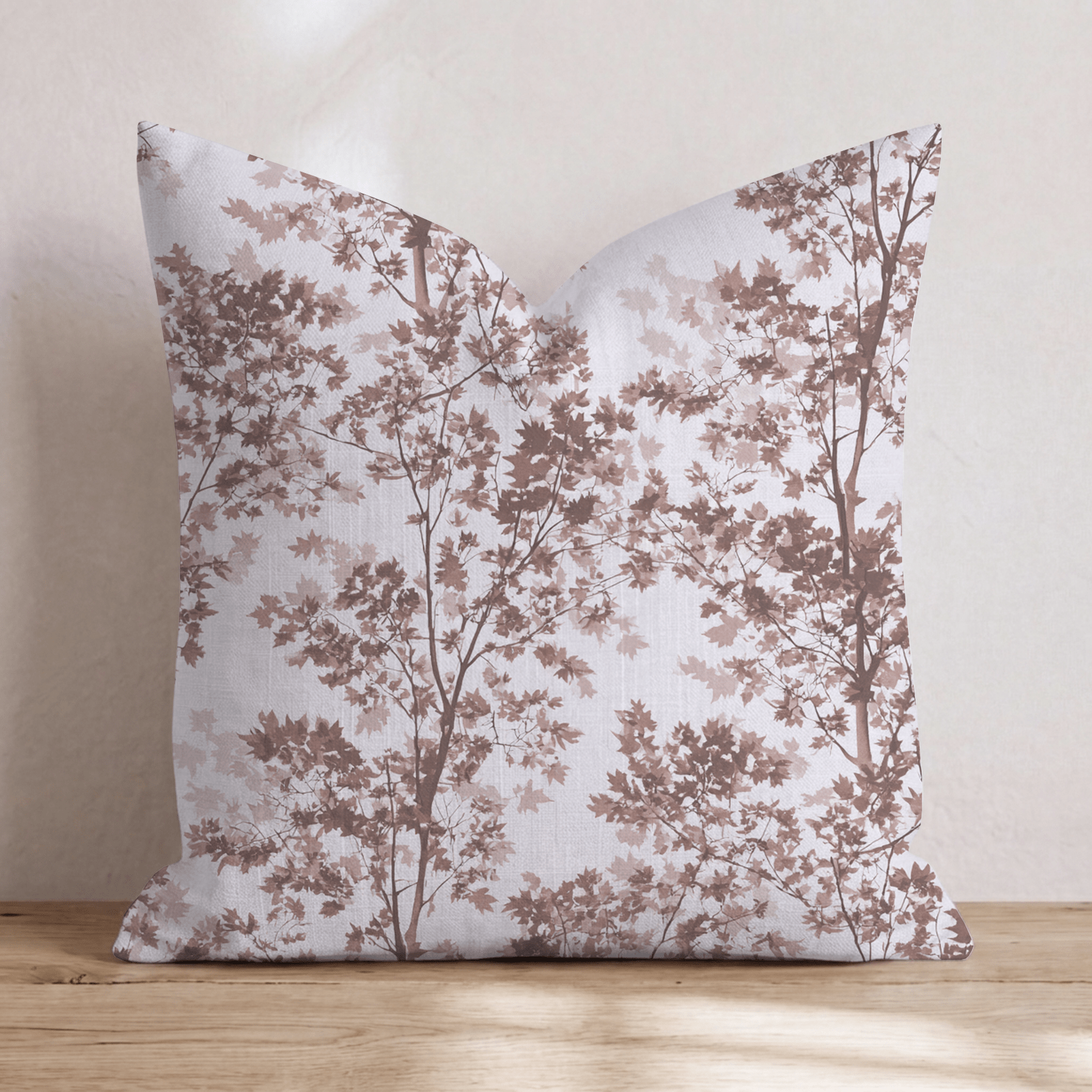 Sepia Maple Toile Throw Pillow - Hillcroft Home