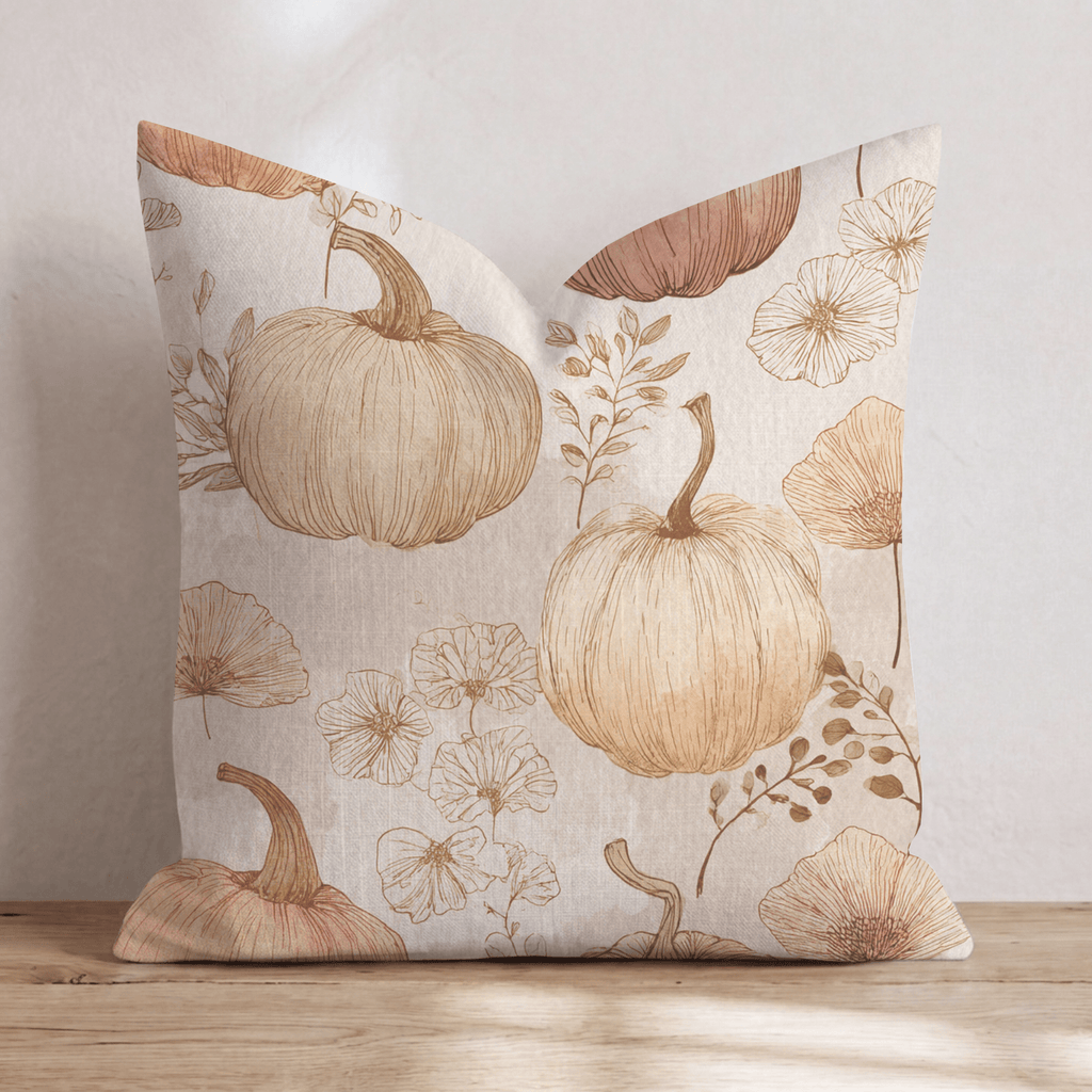 Sepia Watercolor Harvest Throw Pillow - Hillcroft Home