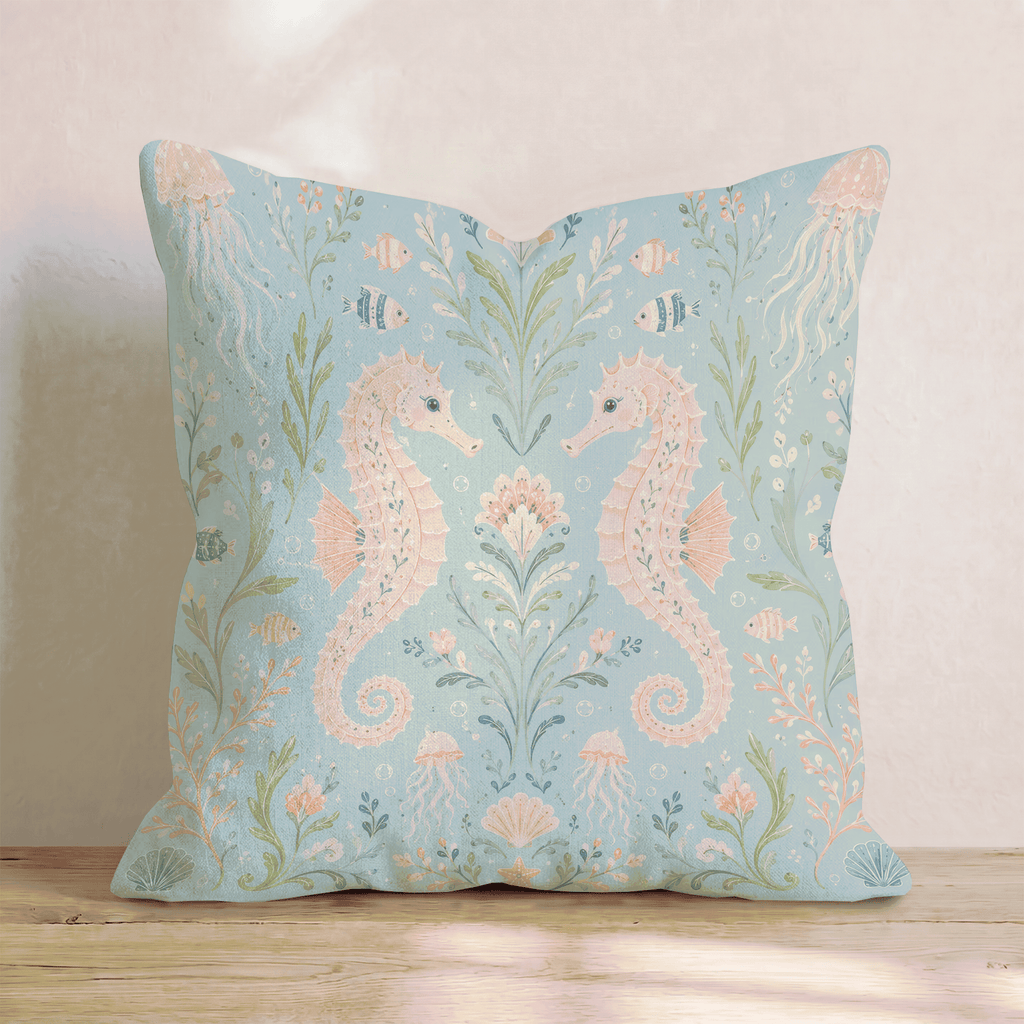 Serena Seahorse Throw Pillow - Hillcroft Home