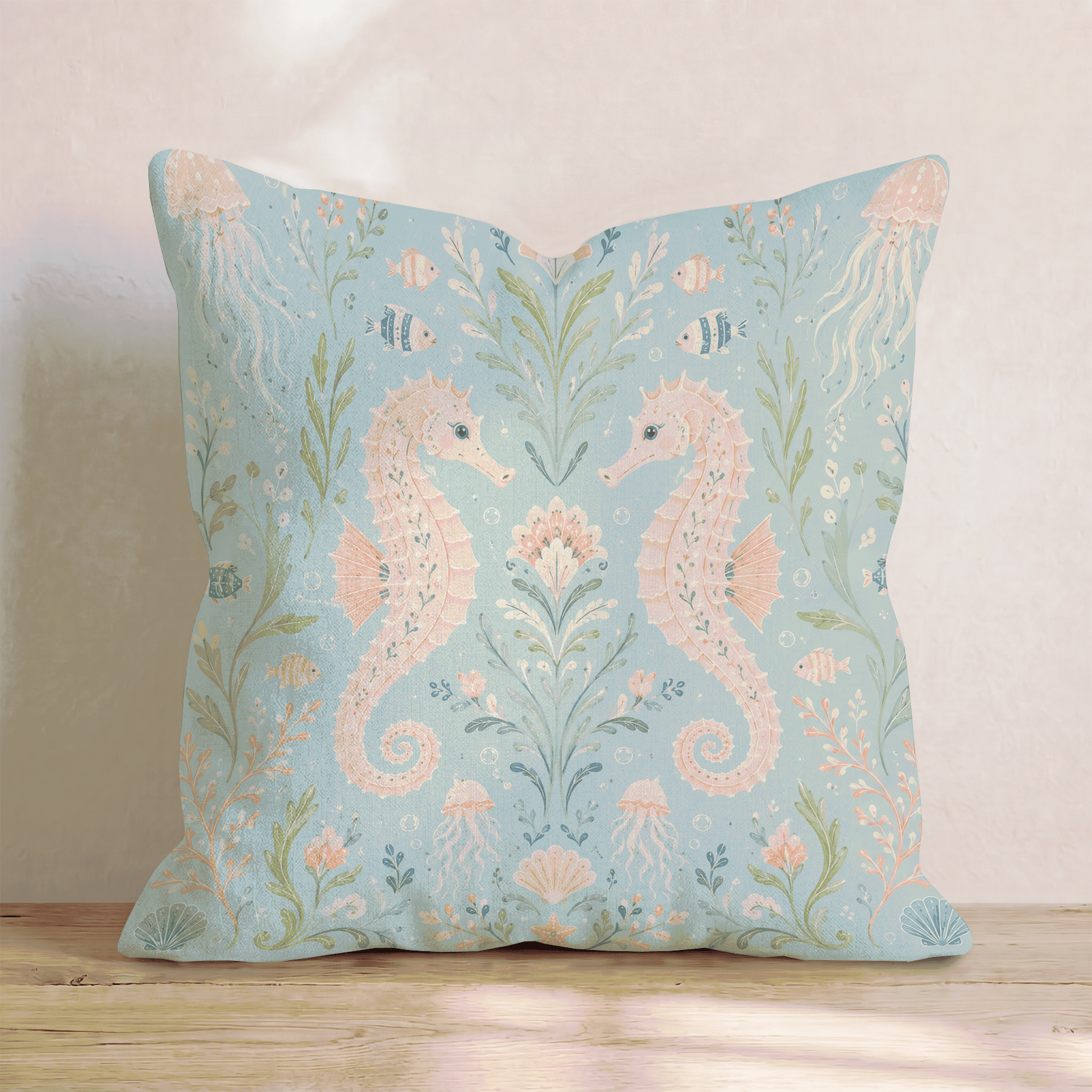 Serena Seahorse Throw Pillow - Hillcroft Home