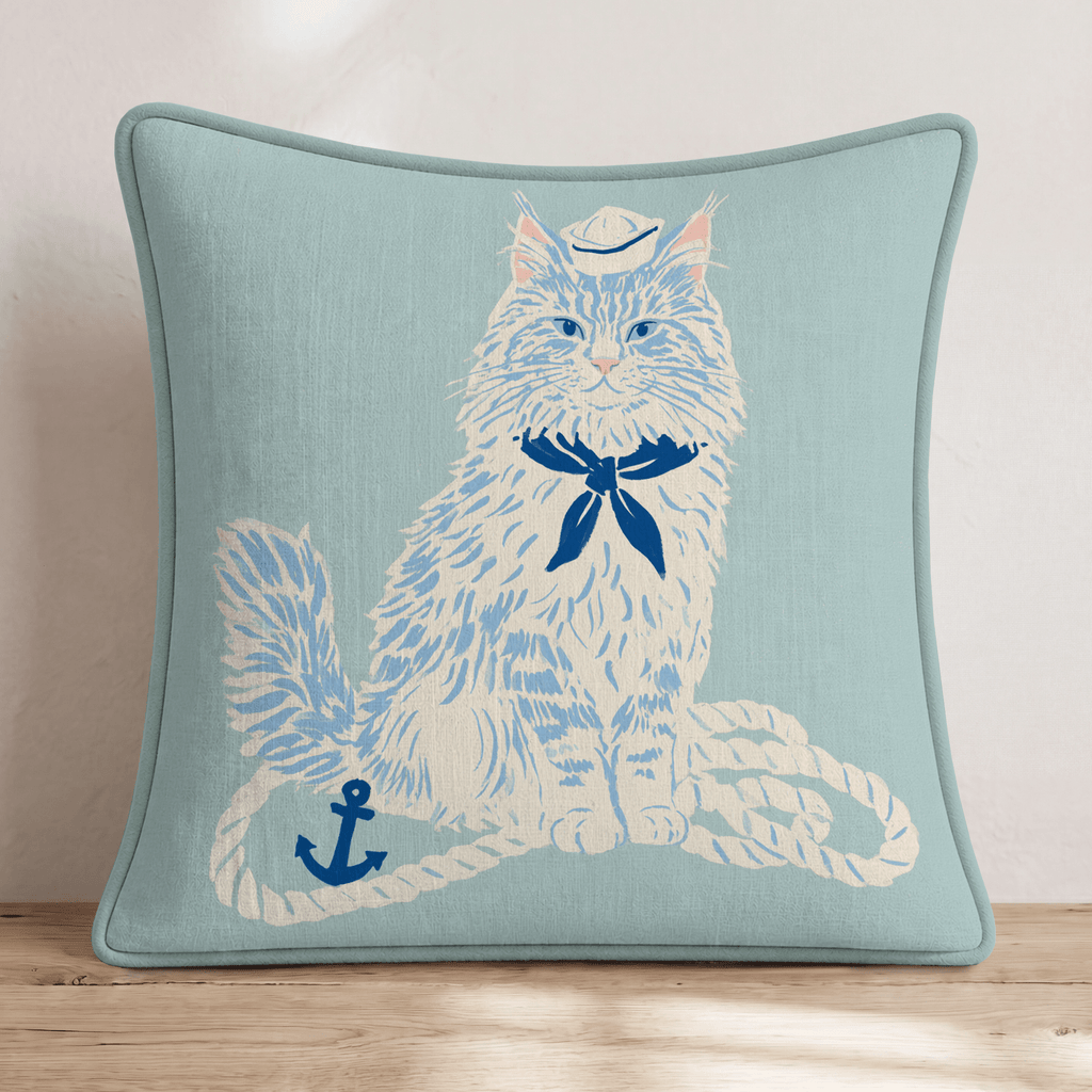 Set Sail Maine Coon Throw Pillow - Hillcroft Home
