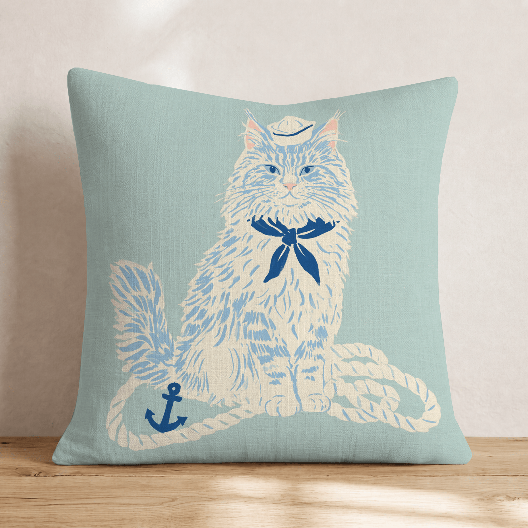Set Sail Maine Coon Throw Pillow - Hillcroft Home