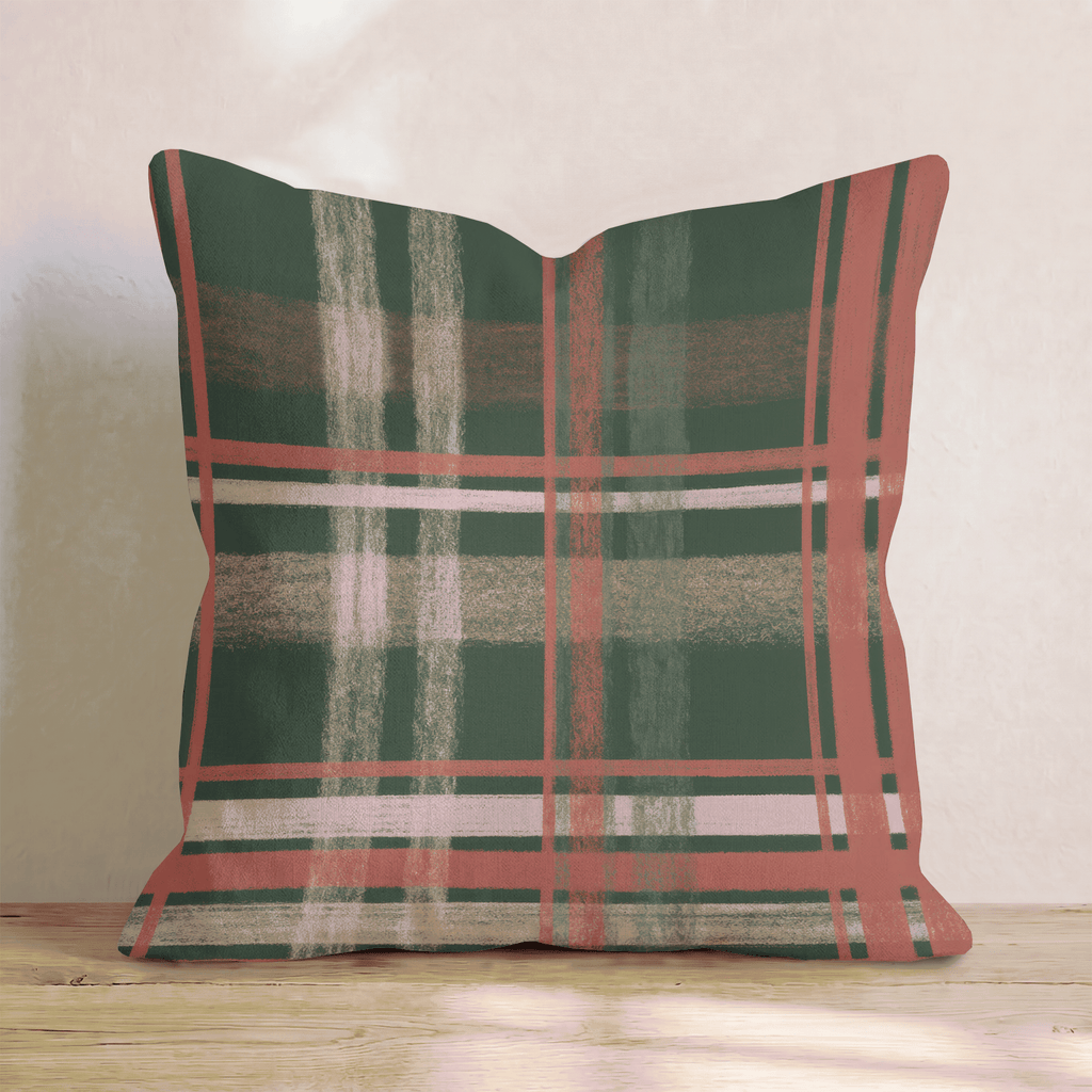 Shadowed Pine Tartan Throw Pillow - Hillcroft Home