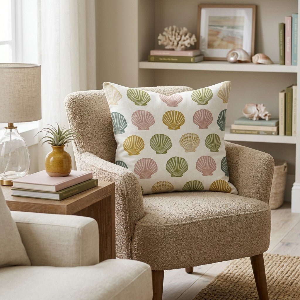 Shell Collection Throw Pillow - Hillcroft Home
