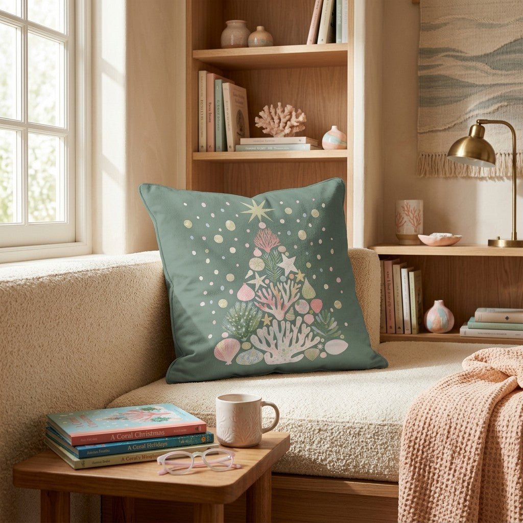 Shell Starlit Tree Throw Pillow - Hillcroft Home