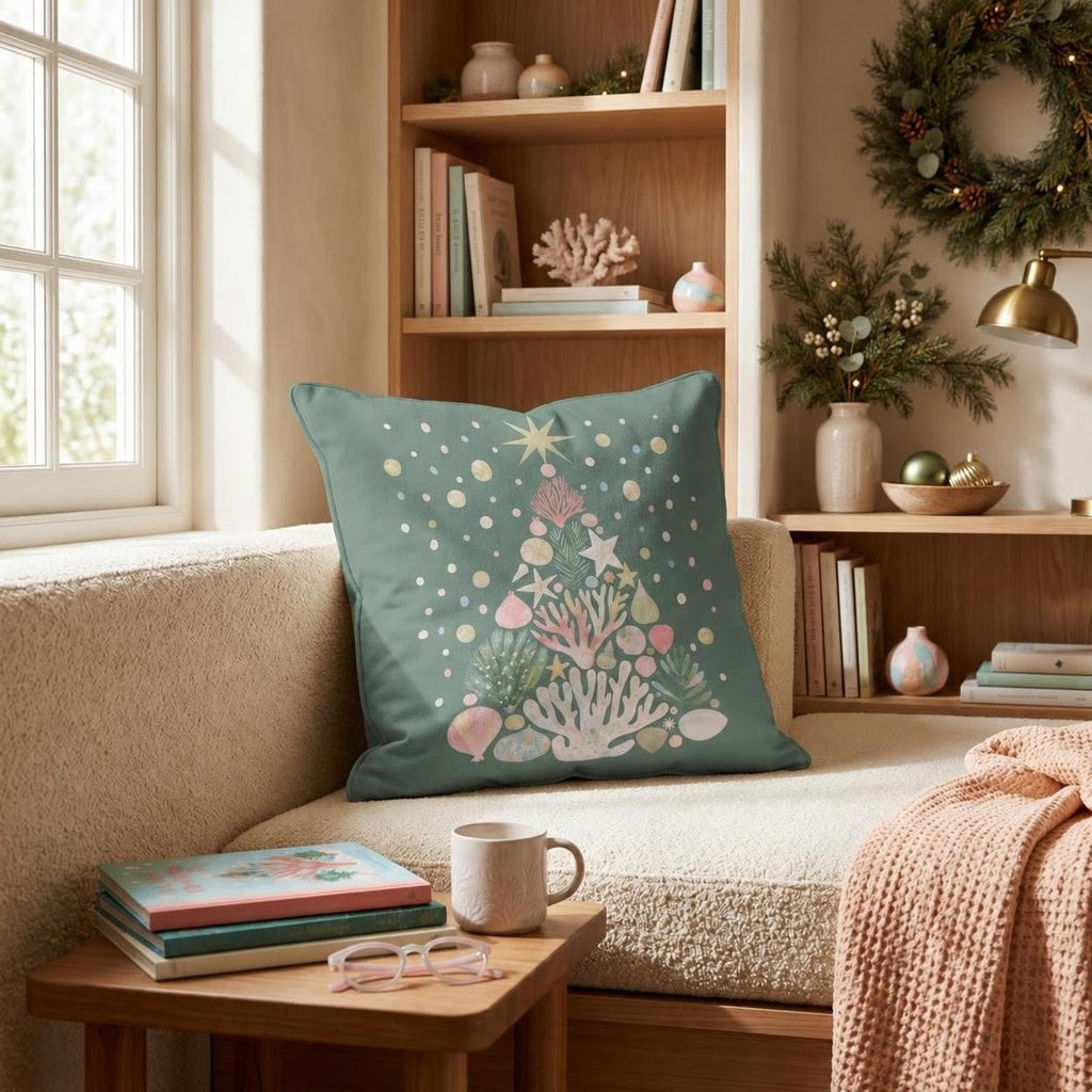 Shell Starlit Tree Throw Pillow throw pillow - Hillcroft Home