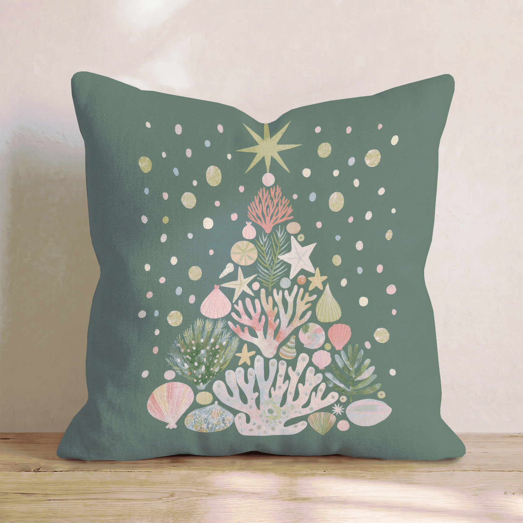 Shell Starlit Tree Throw Pillow - Hillcroft Home