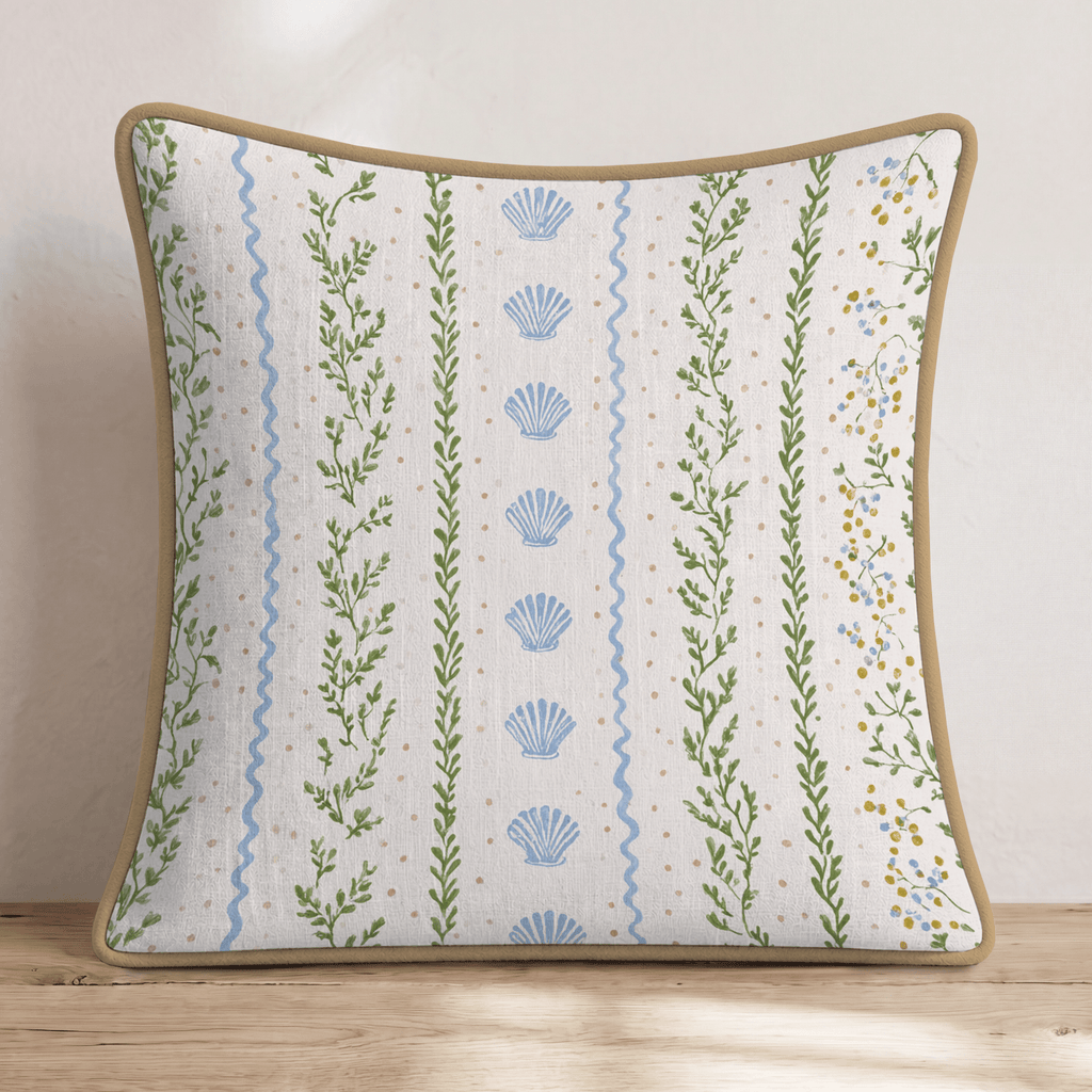 Shell Stripe Throw Pillow - Hillcroft Home