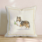 Sheltie Matcha Throw Pillow - Hillcroft Home