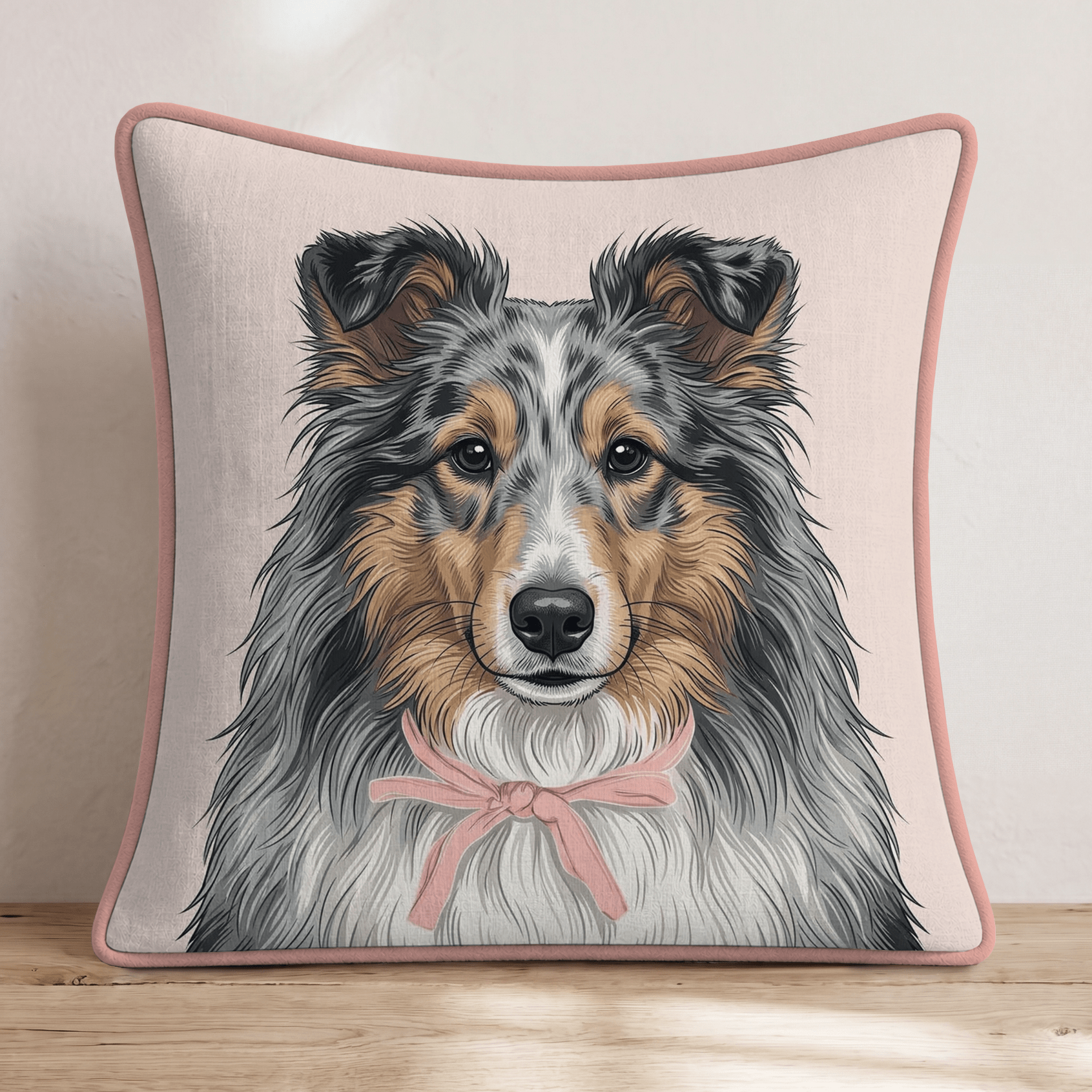 Shetland SHeepdog Portrait Throw Pillow - Hillcroft Home