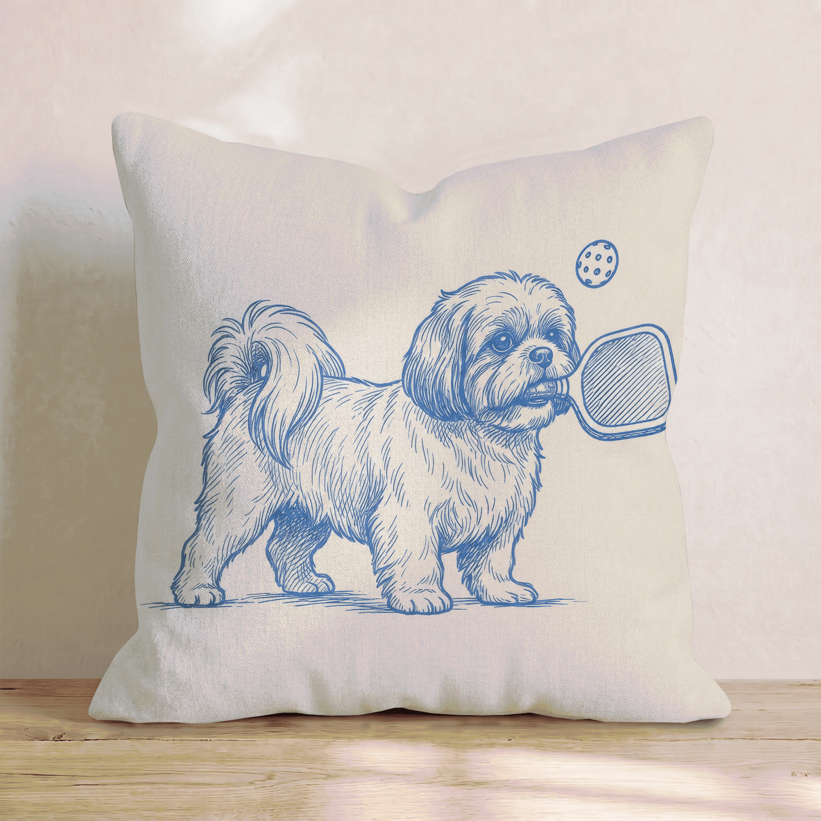 Shih Tzu Pickleball Throw Pillow - Hillcroft Home
