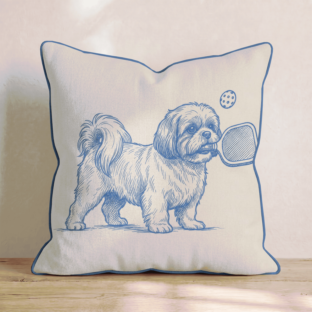 Shih Tzu Pickleball Throw Pillow - Hillcroft Home