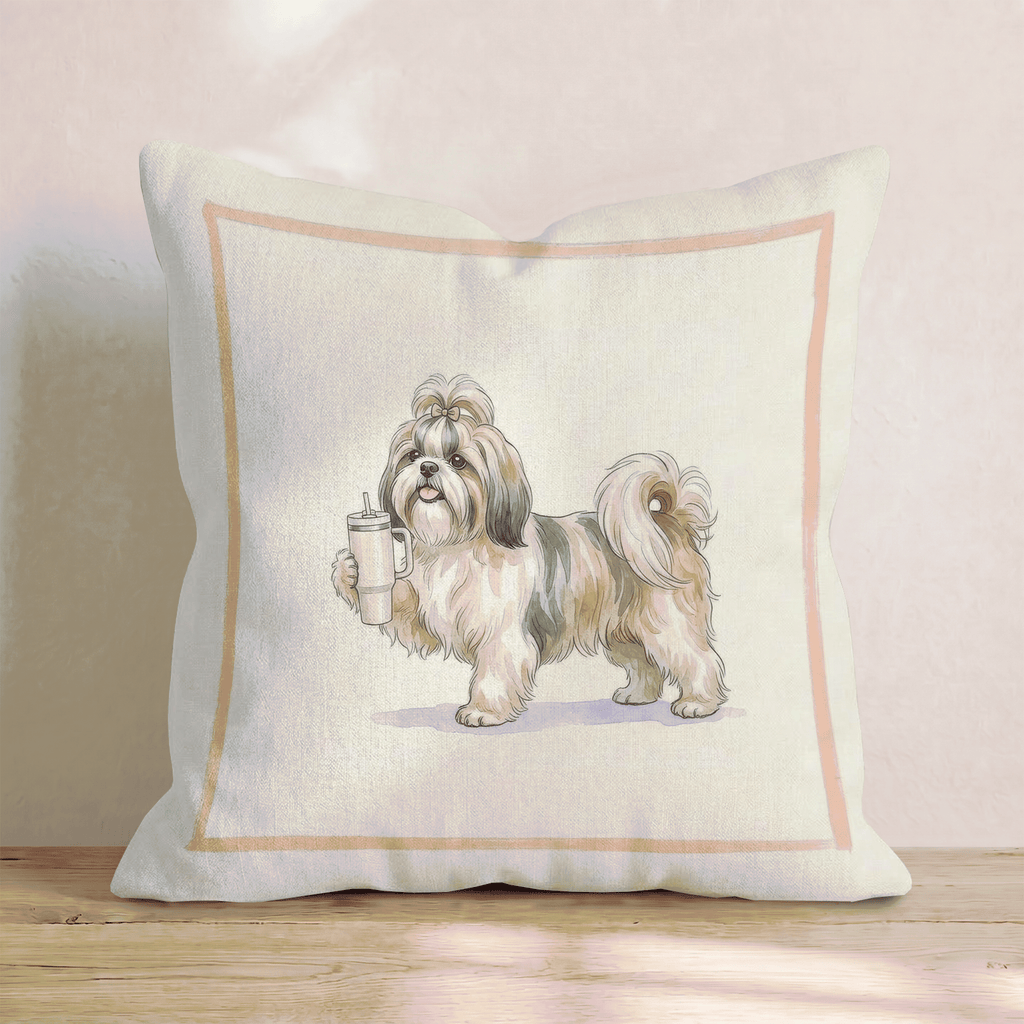 Shih Tzu Tumbler Throw Pillow - Hillcroft Home