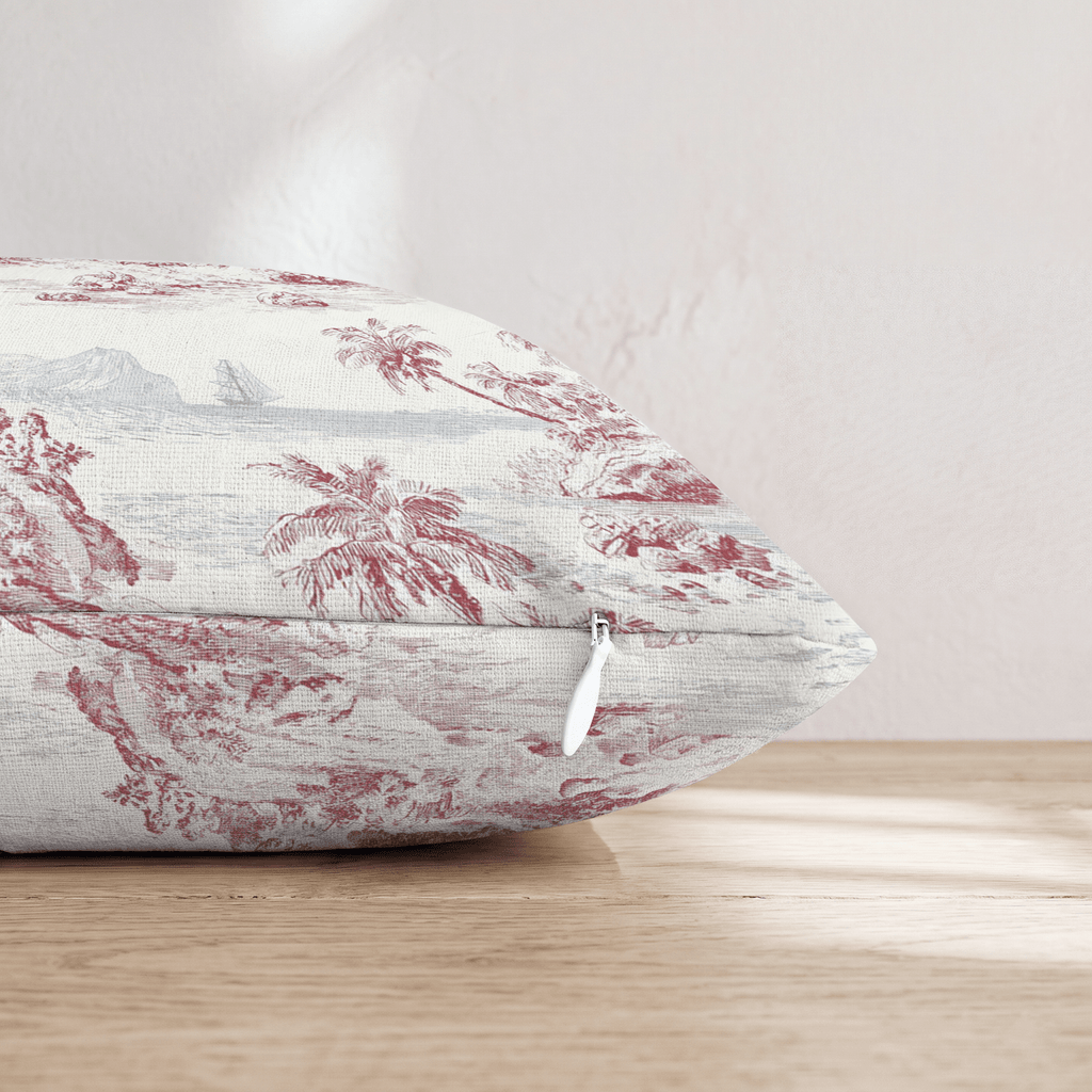 Shipwrecked Toile Throw Pillow - Hillcroft Home