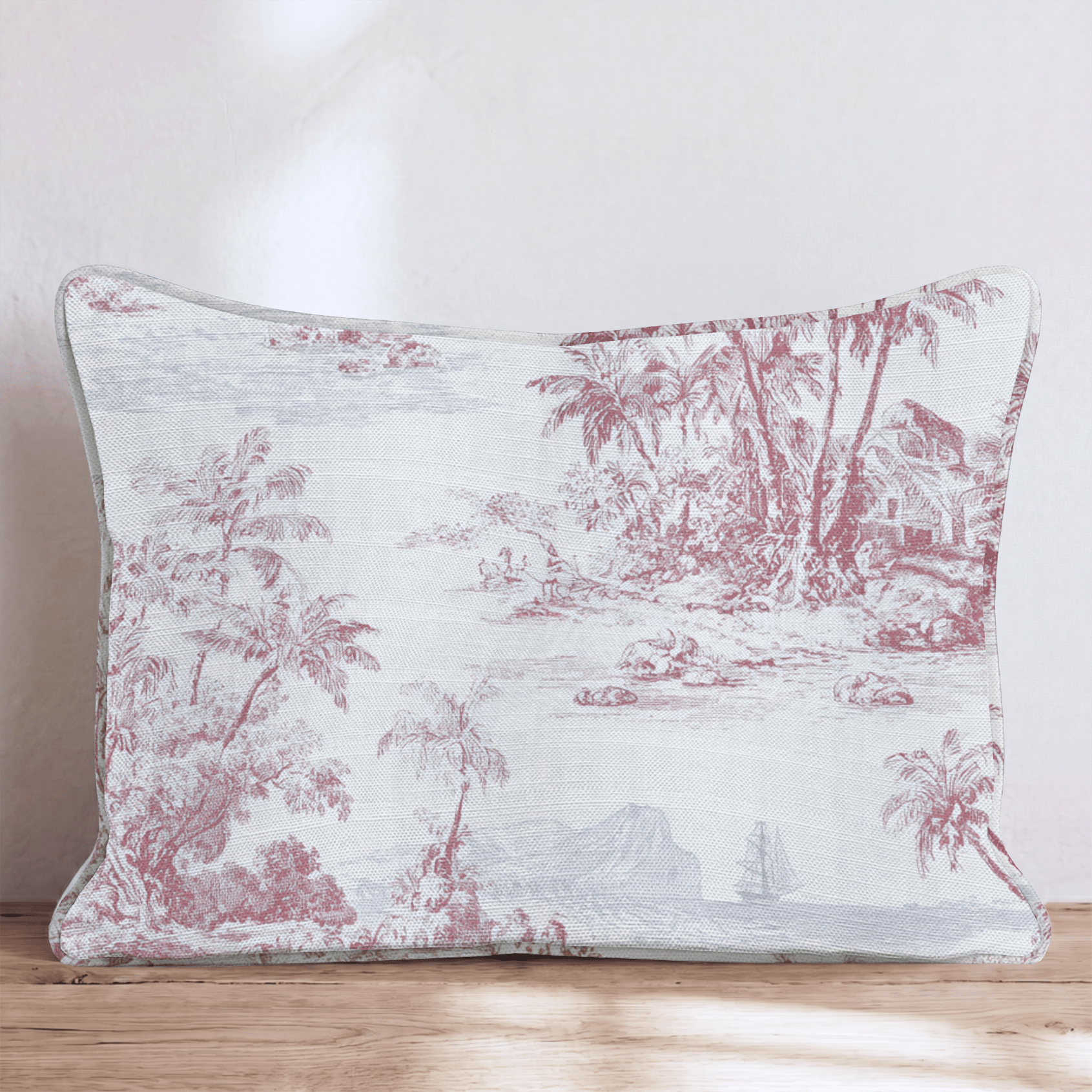 Shipwrecked Toile Throw Pillow - Hillcroft Home