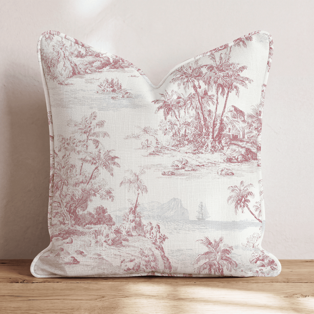 Shipwrecked Toile Throw Pillow - Hillcroft Home