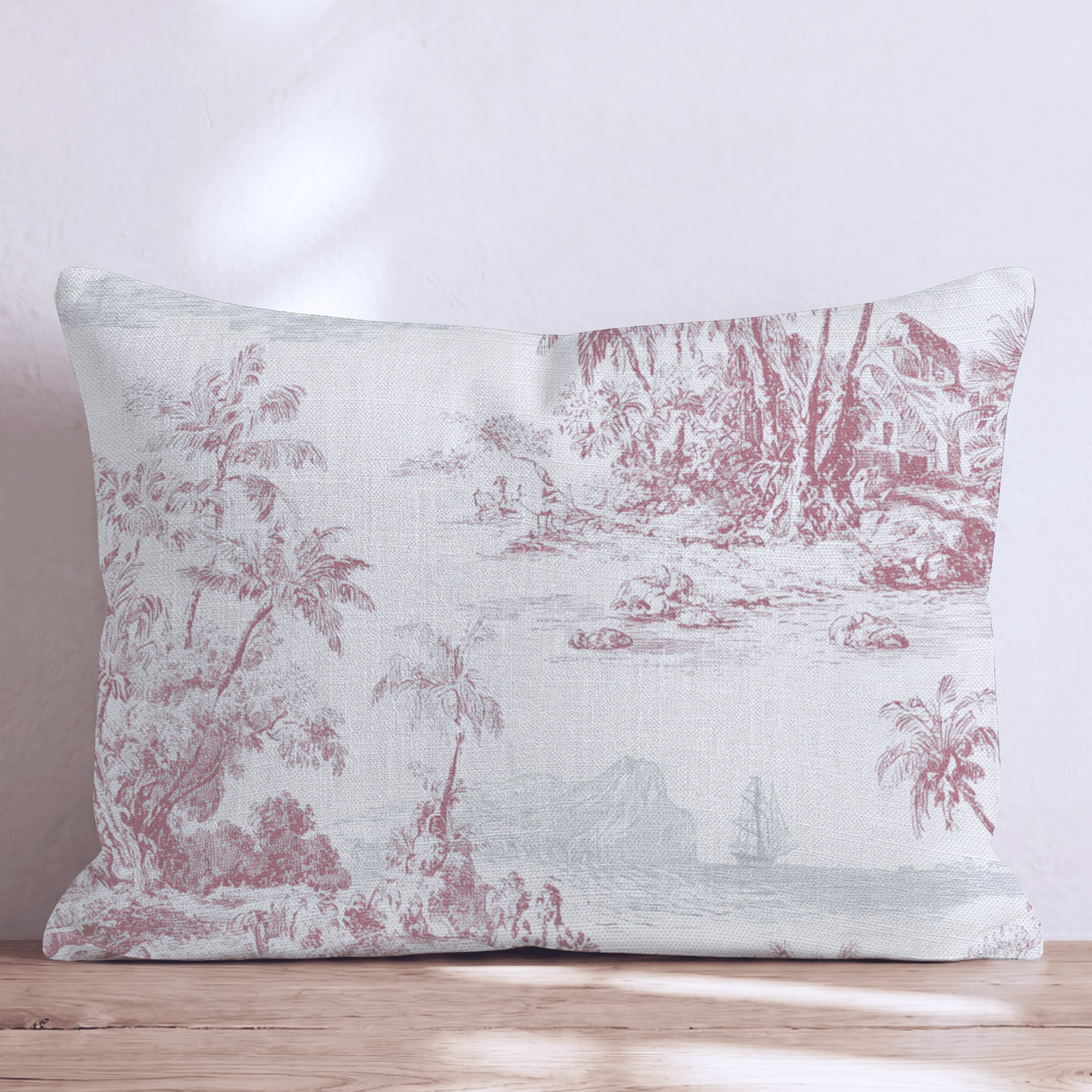 Shipwrecked Toile Throw Pillow - Hillcroft Home