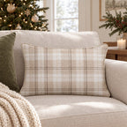 Shortbread Plaid Throw Pillow throw pillow - Hillcroft Home