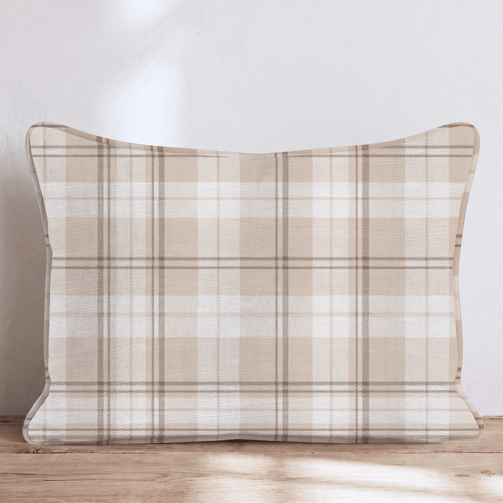 Shortbread Plaid Throw Pillow throw pillow - Hillcroft Home