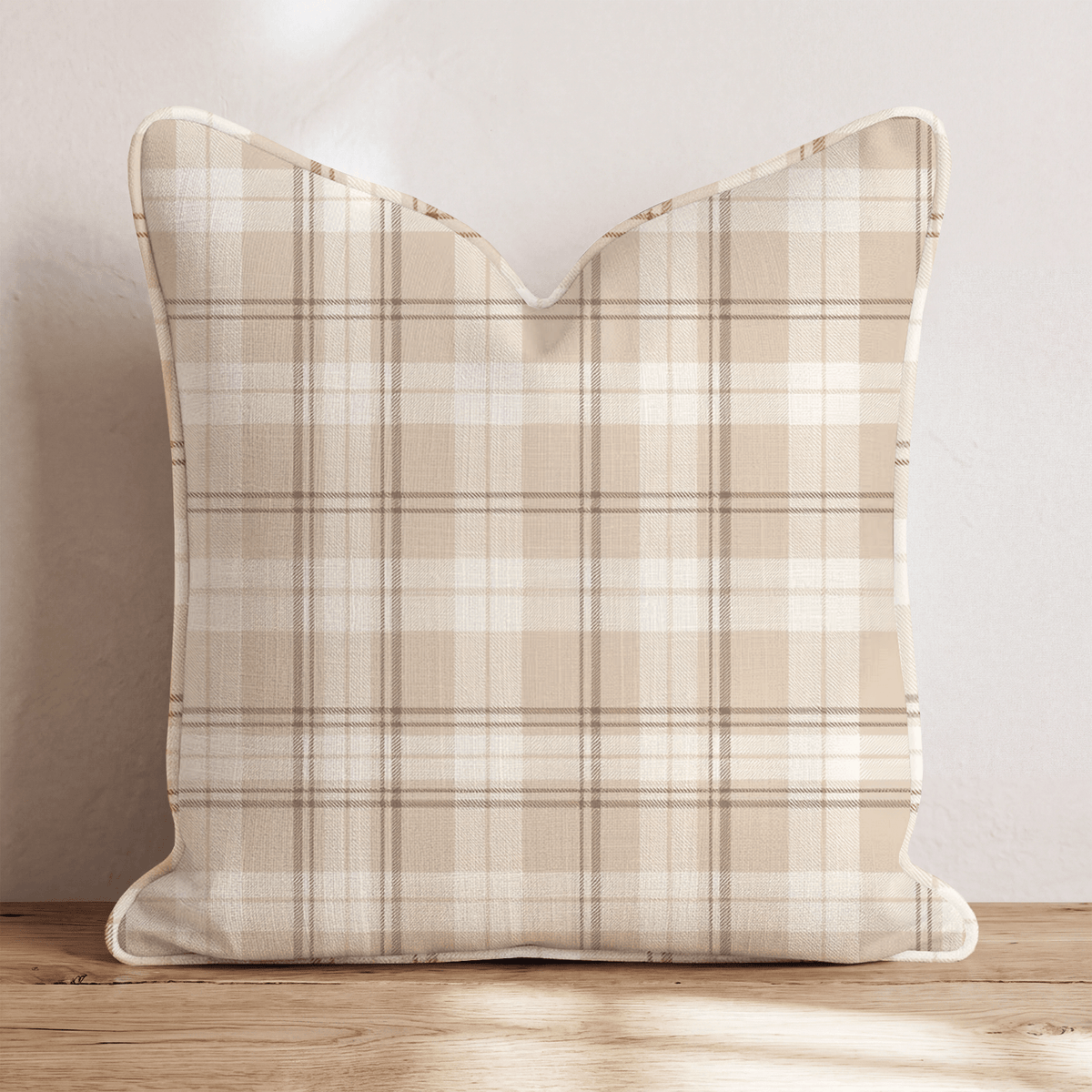 Shortbread Plaid Throw Pillow throw pillow - Hillcroft Home