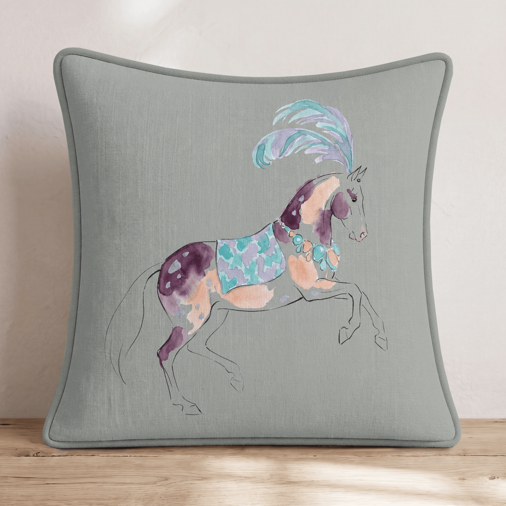 Show Pony Throw Pillow - Hillcroft Home