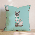 Siamese Fair Isle Sweater Throw Pillow - Hillcroft Home
