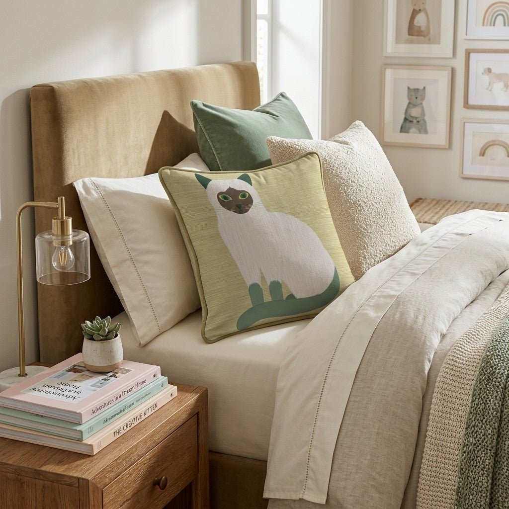 Siamese Meow Throw Pillow - Hillcroft Home