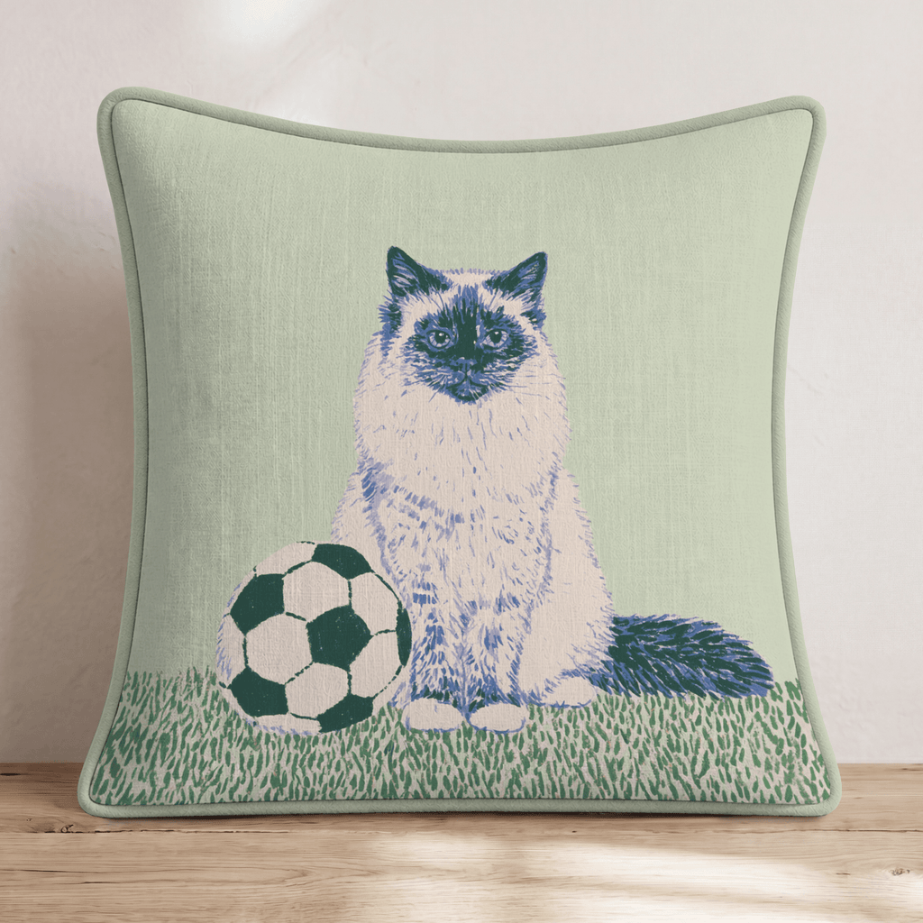 Siamese Ragdoll Soccer Star Throw Pillow - Hillcroft Home