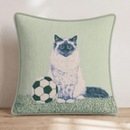 Siamese Ragdoll Soccer Star Throw Pillow - Hillcroft Home