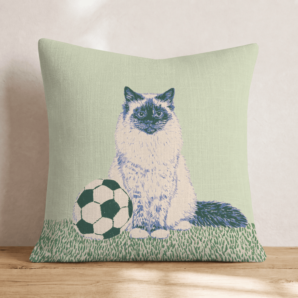 Siamese Ragdoll Soccer Star Throw Pillow - Hillcroft Home