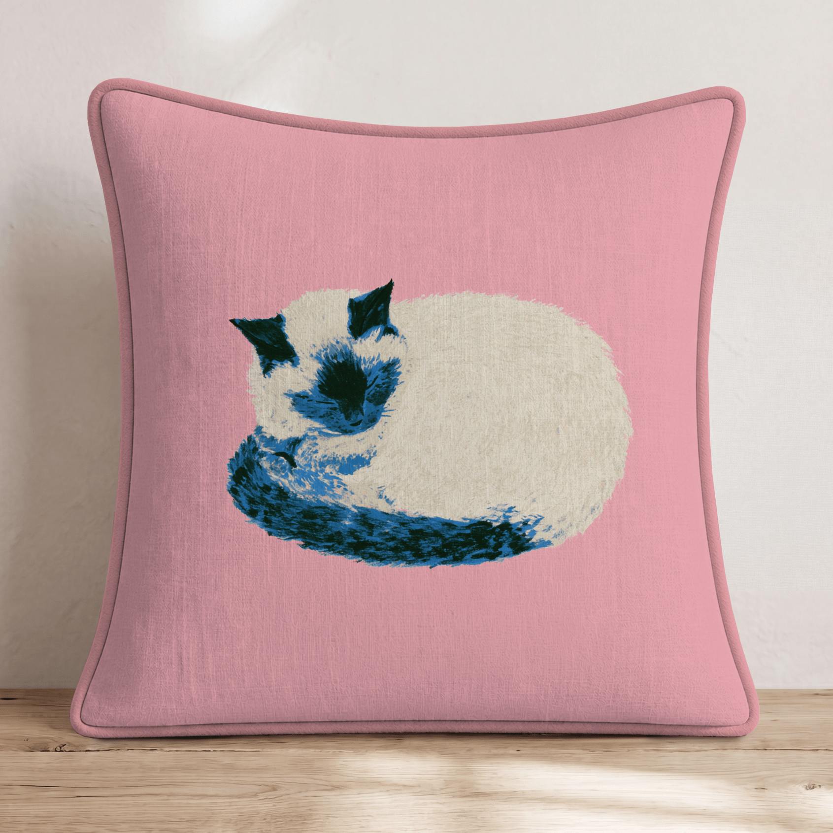 Siamese Snuggle Throw Pillow - 24" x 24" / With Piping and Insert