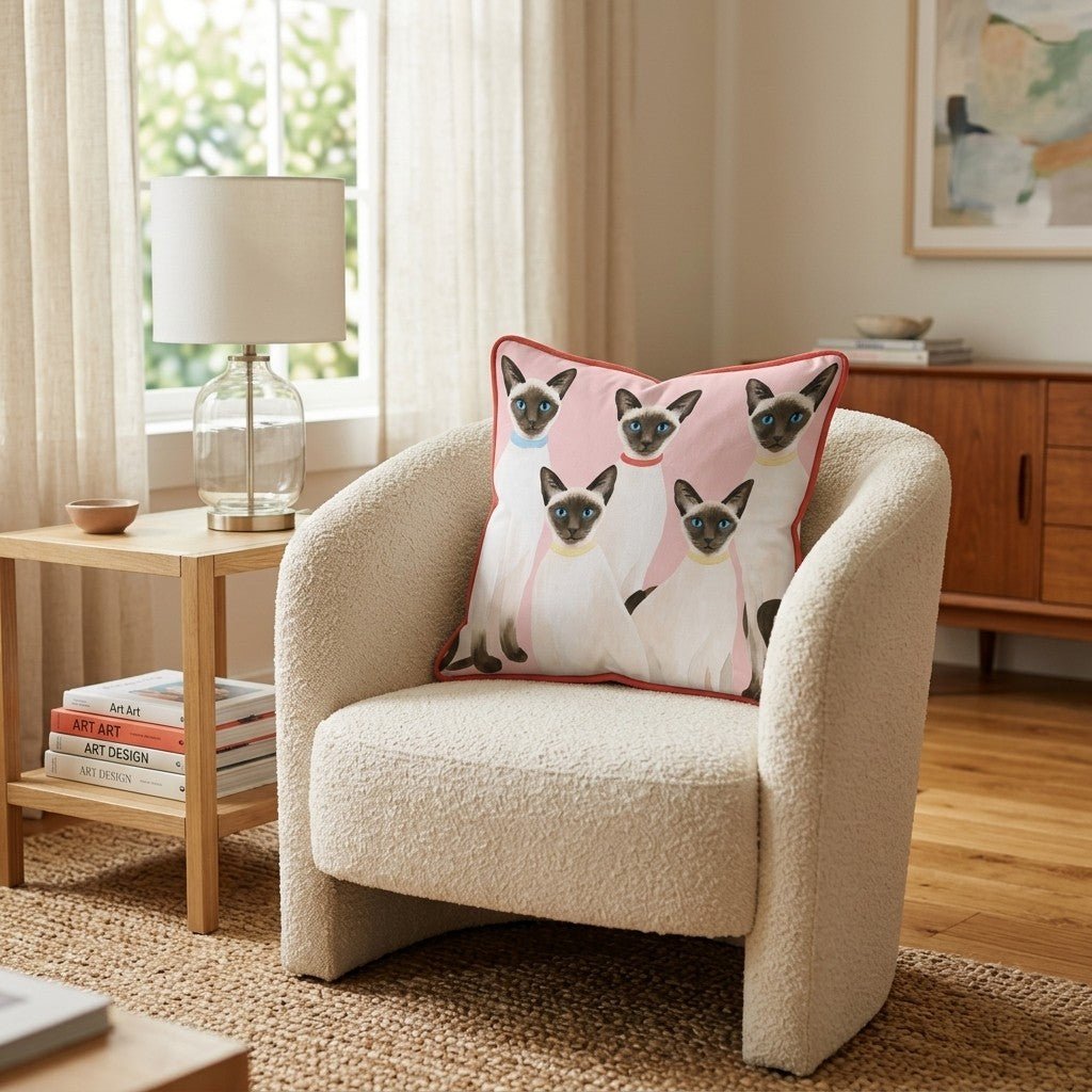 Siamese Squad Throw Pillow - Hillcroft Home