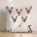 Siamese Squad Throw Pillow - Hillcroft Home