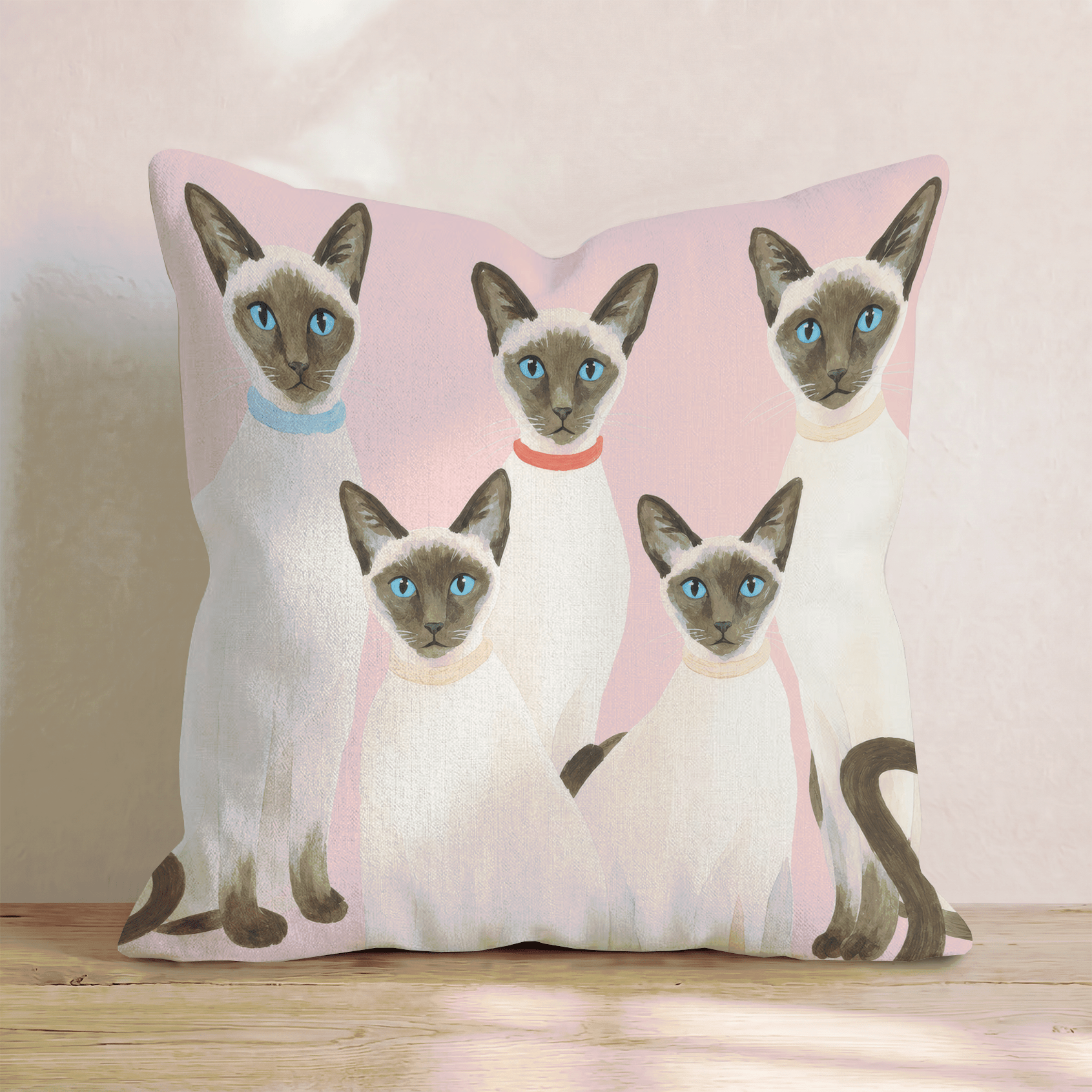 Siamese Squad Throw Pillow - Hillcroft Home