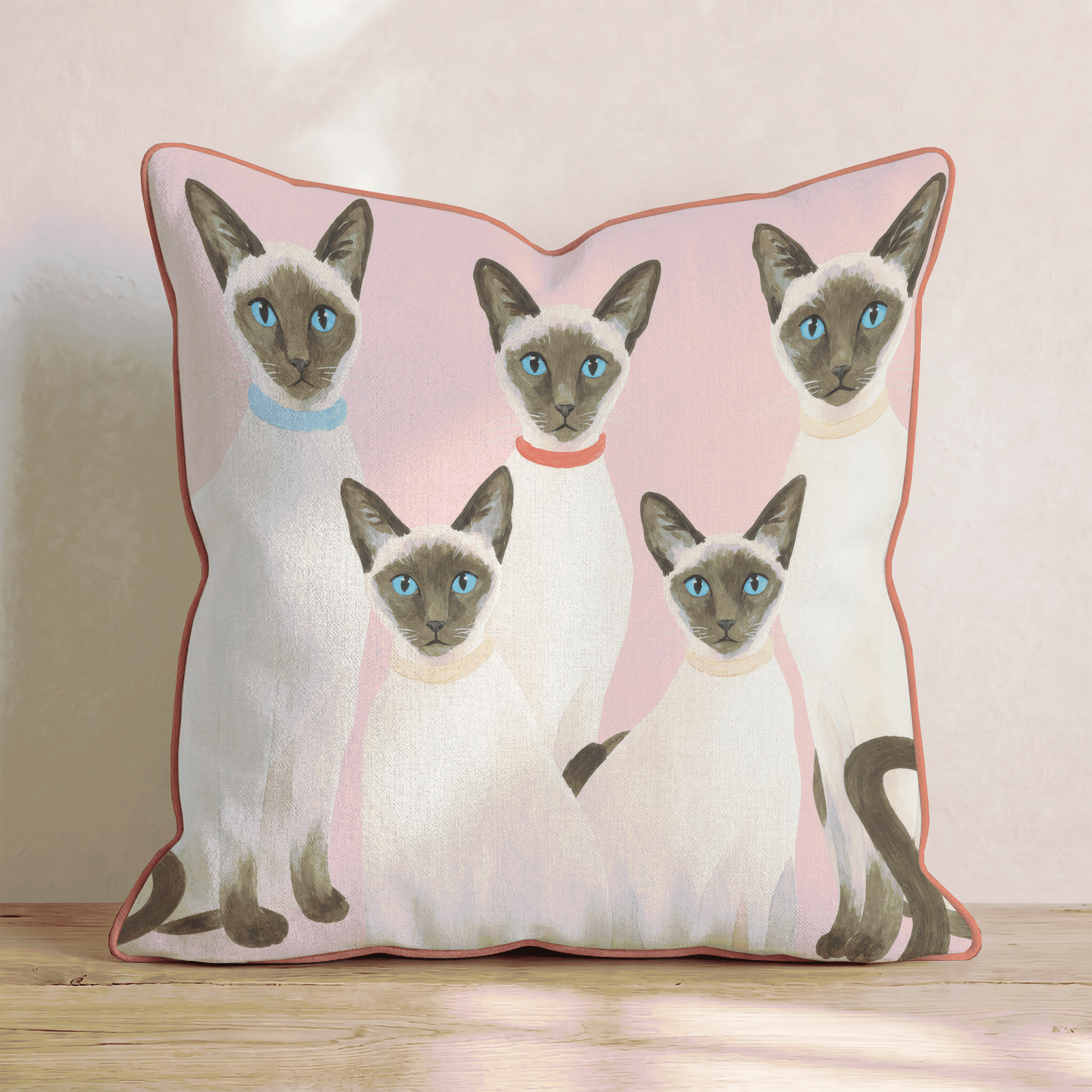 Siamese Squad Throw Pillow - Hillcroft Home