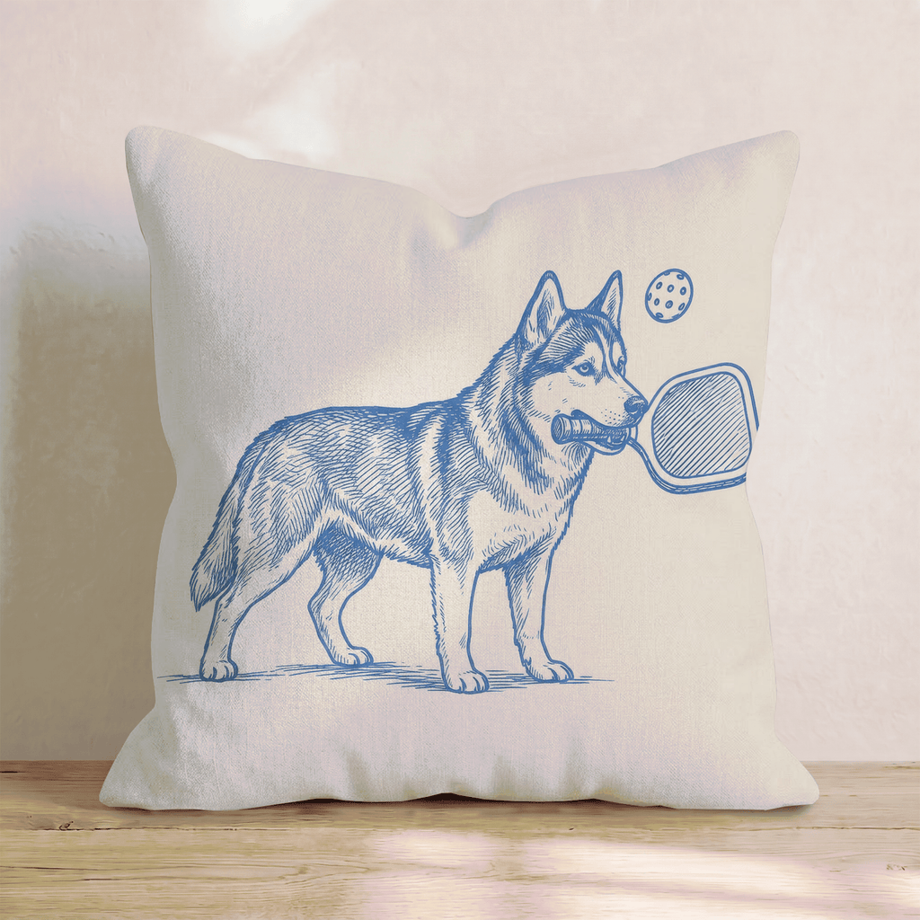 Siberian Husky Pickleball Throw Pillow - Hillcroft Home