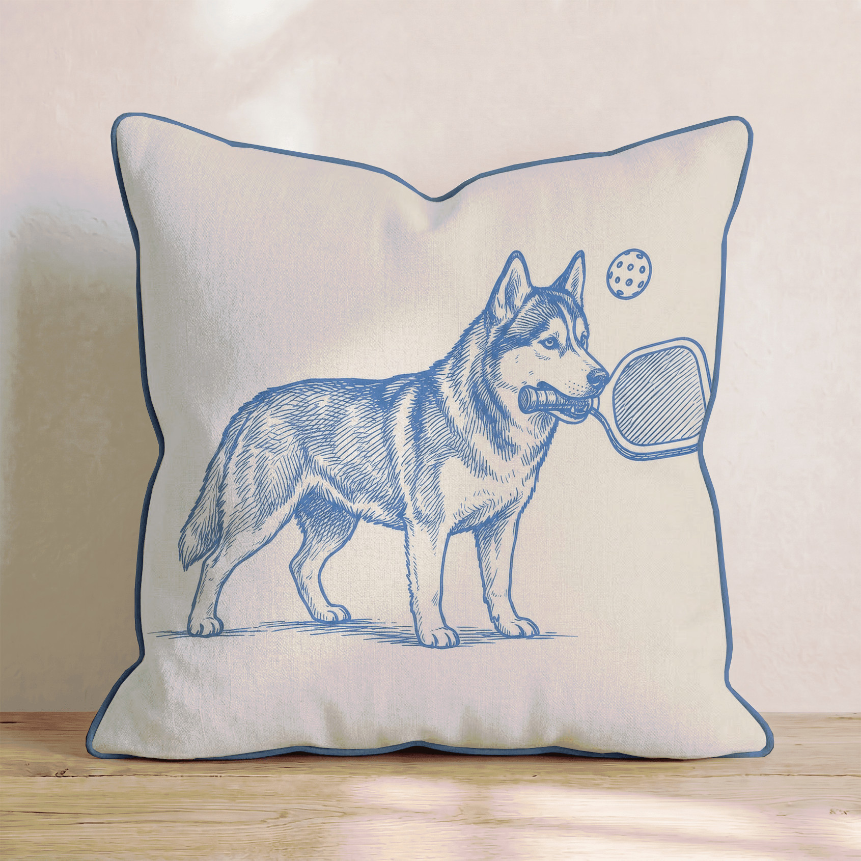 Siberian Husky Pickleball Throw Pillow - Hillcroft Home