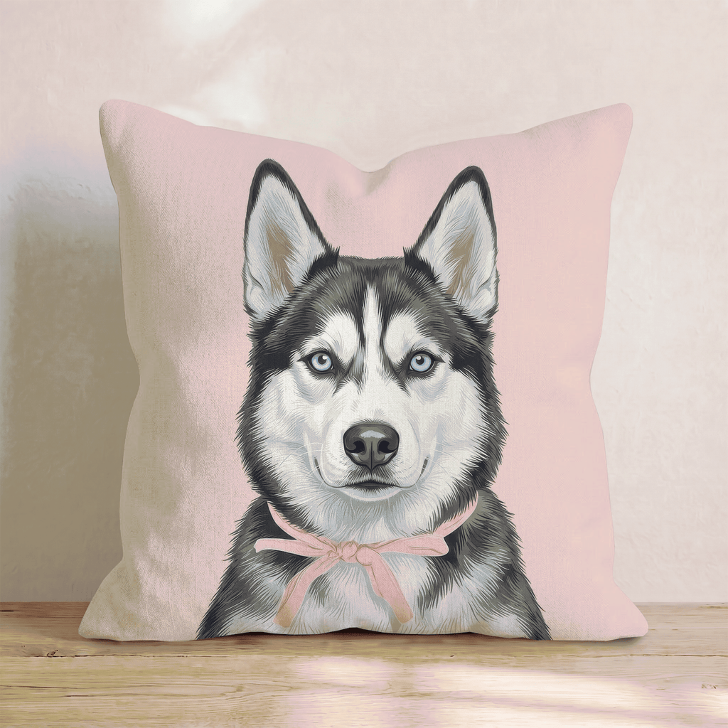 Siberian Husky Portrait Throw Pillow - Hillcroft Home