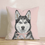 Siberian Husky Portrait Throw Pillow - Hillcroft Home