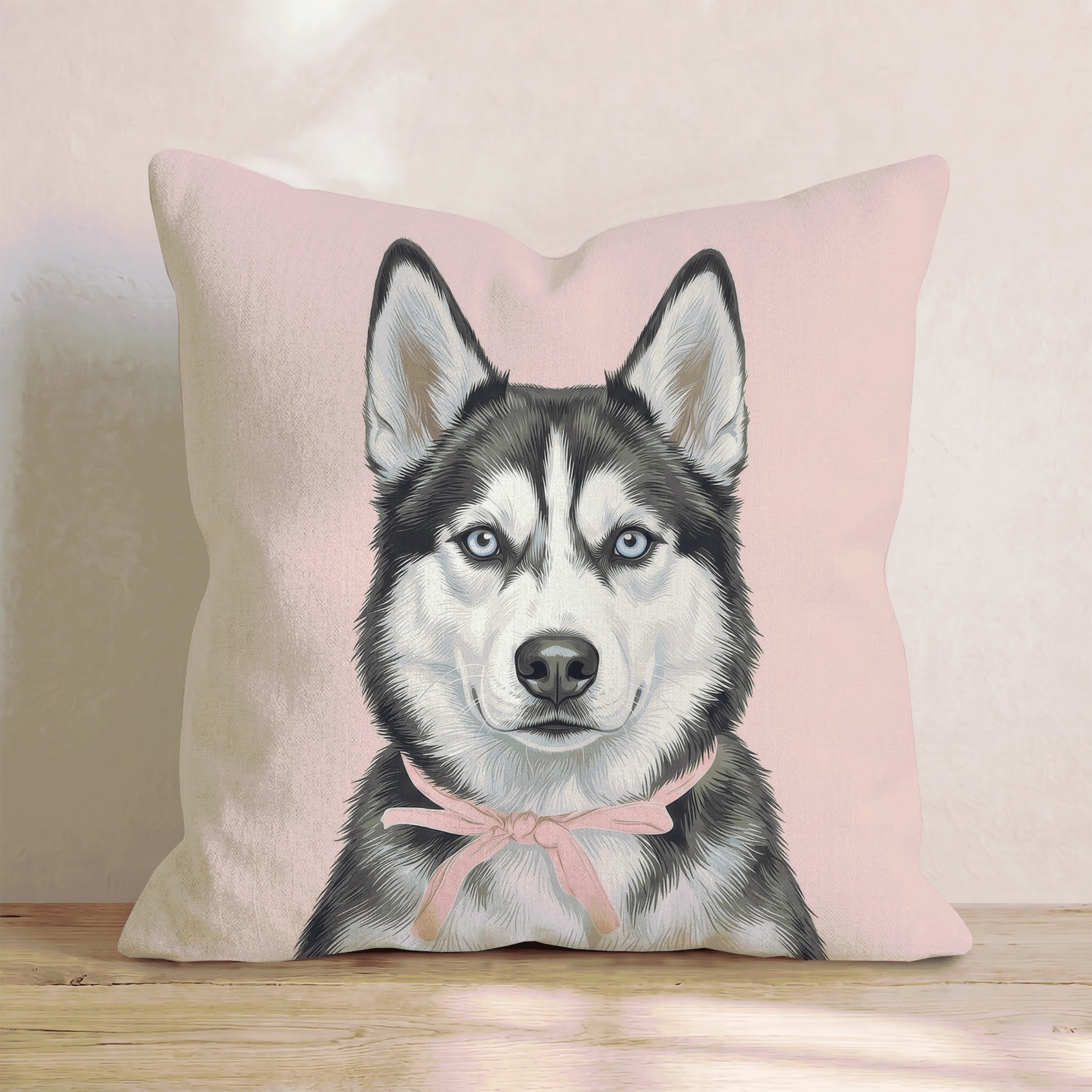 Siberian Husky Portrait Throw Pillow - Hillcroft Home