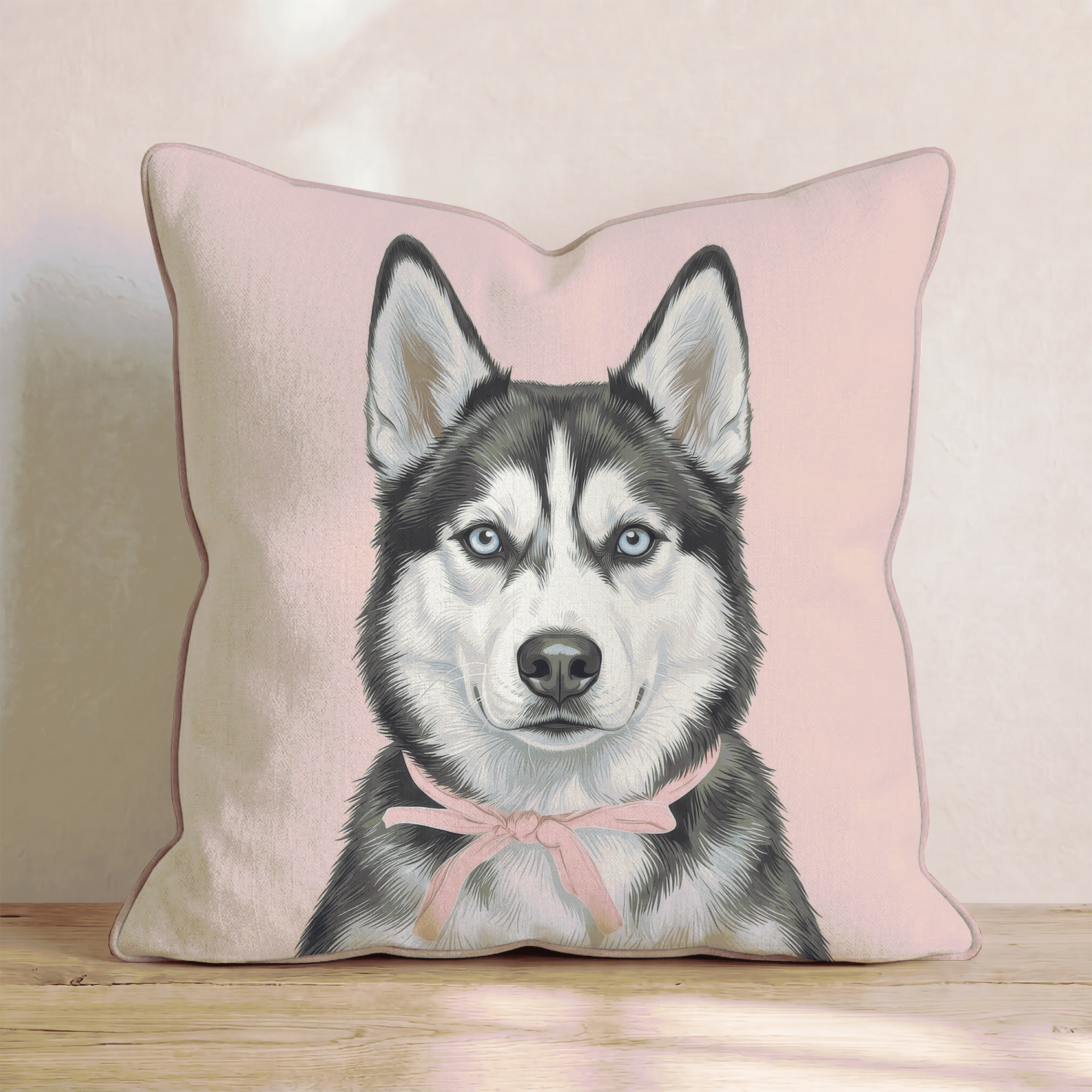 Siberian Husky Portrait Throw Pillow - Hillcroft Home