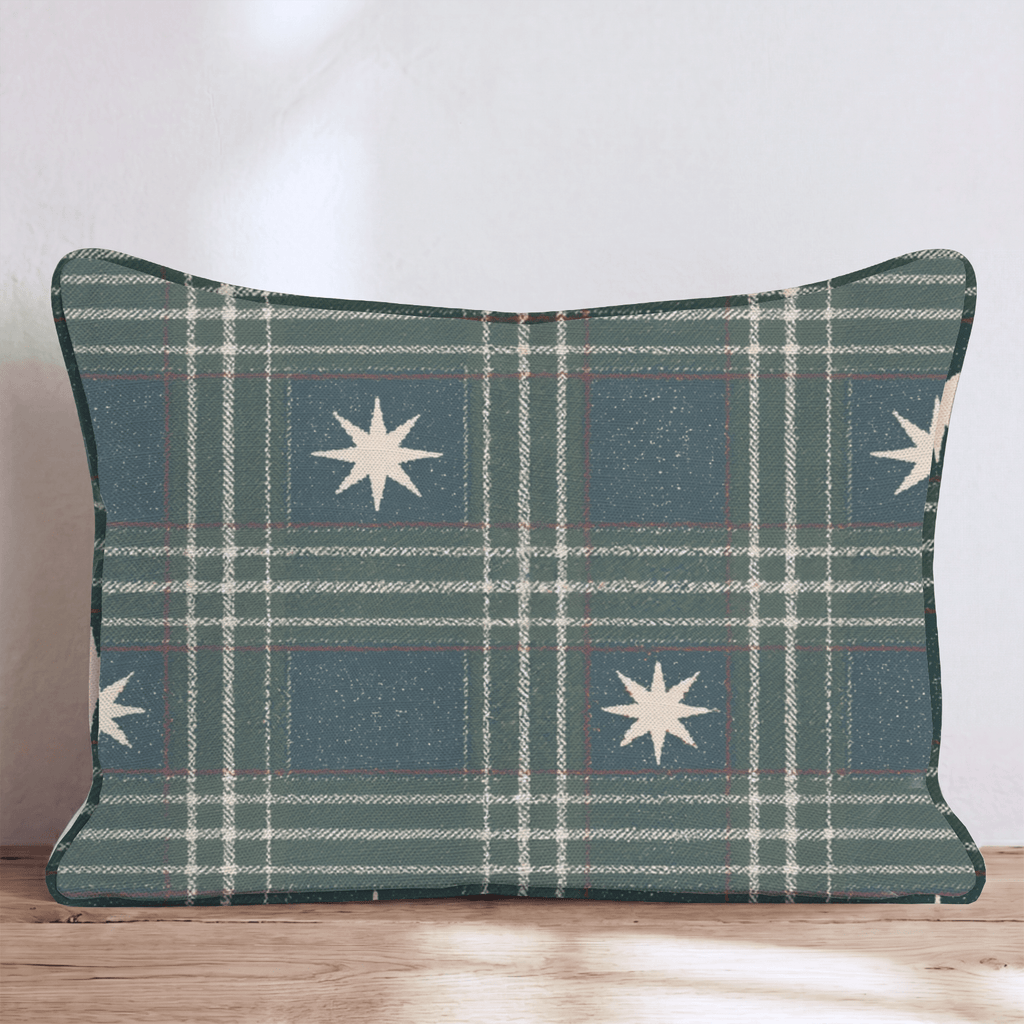 Silent Night Plaid Throw Pillow throw pillow - Hillcroft Home